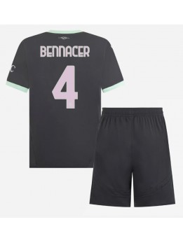 AC Milan Ismael Bennacer #4 Ausweichtrikot für Kinder 2024-25 Kurzarm (+ Kurze Hosen)